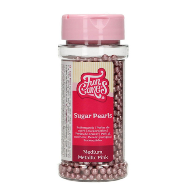 Zuckerperlen Metallic-Pink-Medium von FunCakes